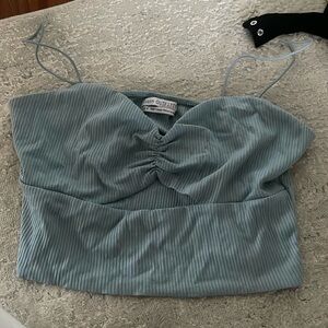 Blue cropped going out top from urban outfitters